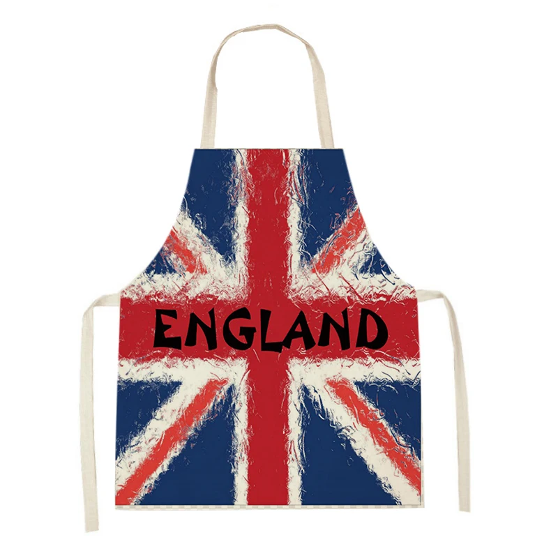 Men'S Accessories London - 男性と女性のための英国旗パターンのリネンエプロン、ベーキングエプロン、クリーニングアクセサリー、キッチン、ロンドン、兵士、バスプリント、家庭、料理