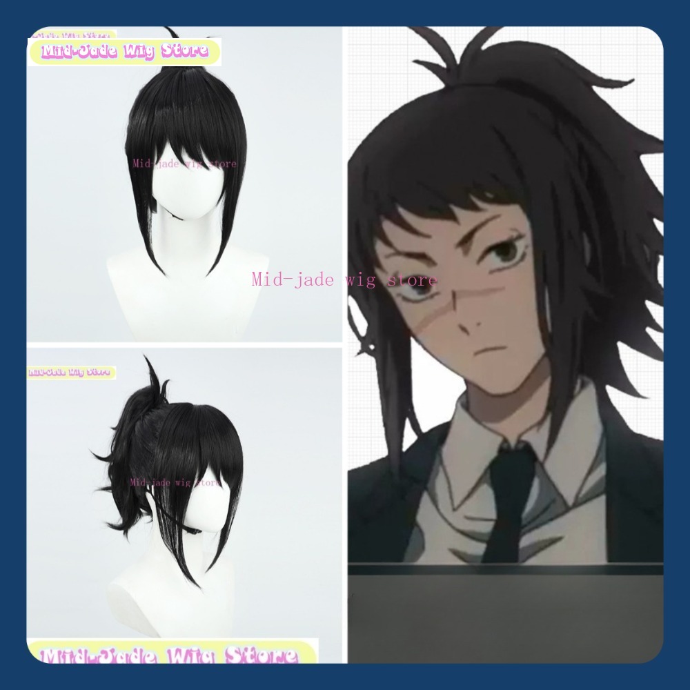 Men Accessories Store - ミッドジェイドウィッグストアチェーンソーマン Michiko Tendo コスプレウィッグアニメゲームロールプレイングハロウィンパーティー衣装小道具人工毛
