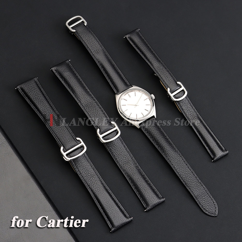 Men'S Accessories London - 本革時計ストラップカルティエタンクロンドンソロソフトライチパターン女性男性時計バンドアクセサリー 16 ミリメートル 18 ミリメートル 20