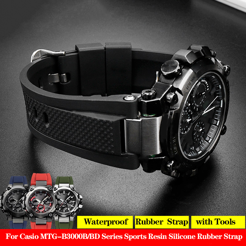 Men Accessories Bd - 男性用レジンラバーストラップ,防水時計バンド,スポーツアクセサリー,cio MTG-B3000, MTG-B3000B,bd,b3000シリーズ