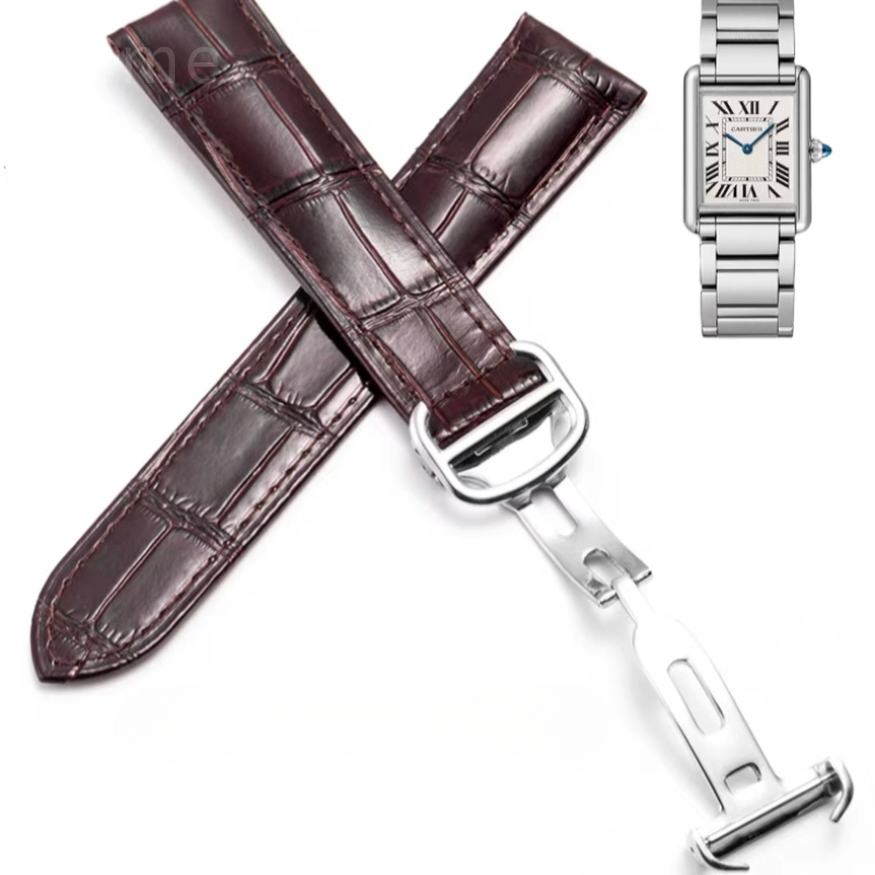 Men'S Accessories London - カルティエタンクソロロンドンシングル折りたたみバックル本革時計バンド牛革男性と女性の革ブレスレットアクセサリー