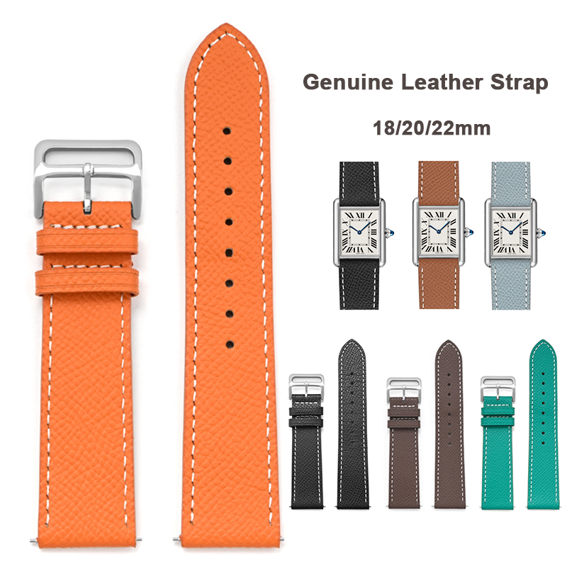 Men'S Accessories London - ユニバーサル本革ストラップカルティエタンクロンドンソロ女性男性牛革クイックリリースバンド時計アクセサリー 18 20 ミリメートル 22 ミリメートル