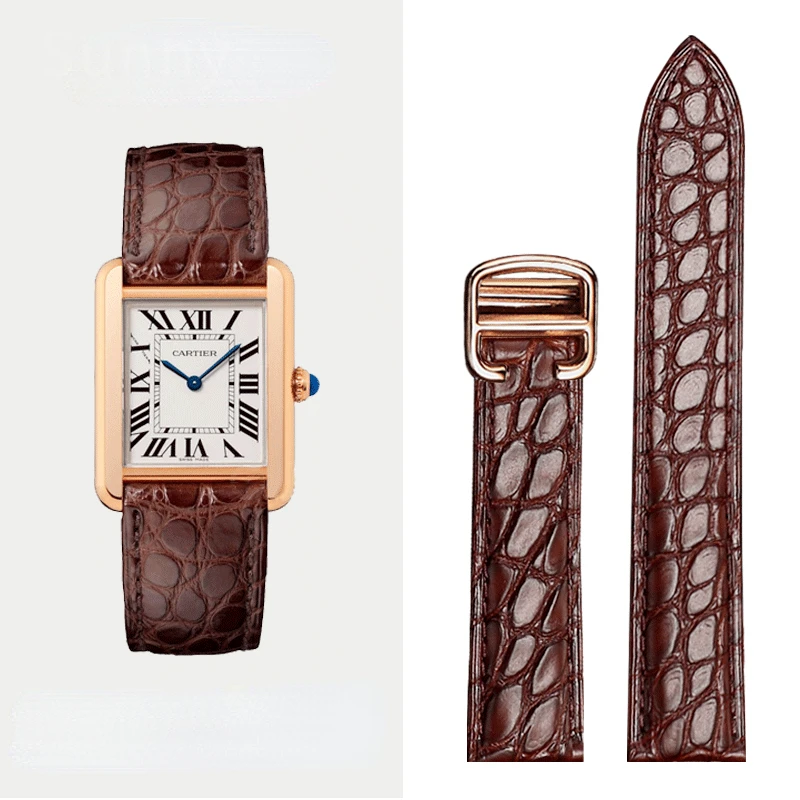 Men'S Accessories London - 男性用本革時計ストラップ,快適なクロコダイルウォッチバンド,カルチェアタンク用アクセサリー,青,バルーン,20mm, 22mm