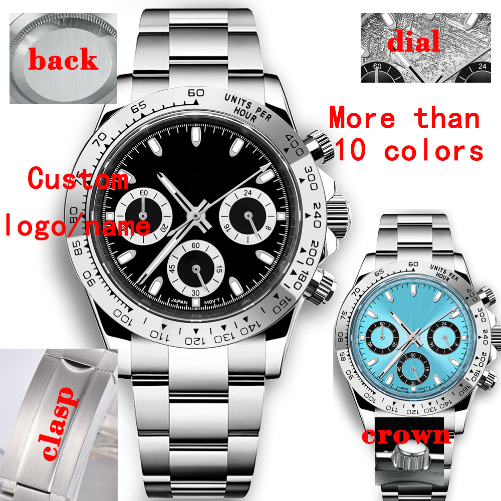 Men Accessories Jewellery - カスタム39mmクォーツ腕時計 メンズ 高級クロノグラフ ファッションサファイア トレンド スタイリッシュ