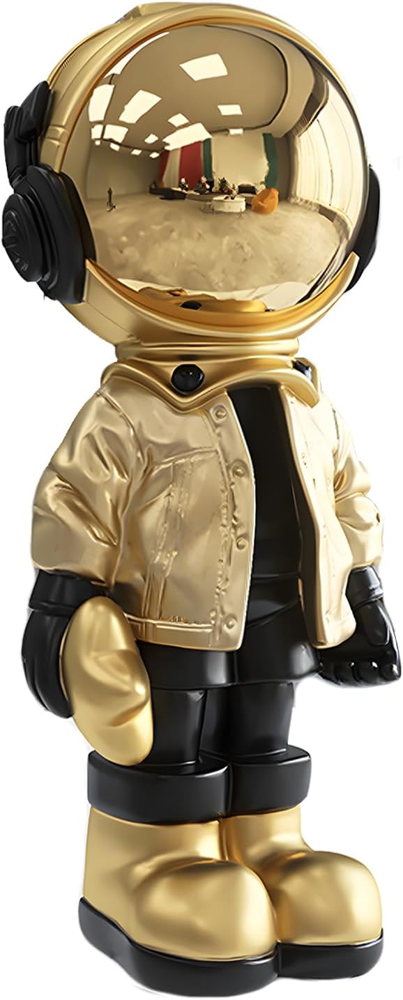 Men Accessories Store - ヌーベルストア ドスカー 小型宇宙飛行士像 ミニ宇宙飛行士彫刻 ポリレジンアートギフト ゴールドフィギュアオーナメント