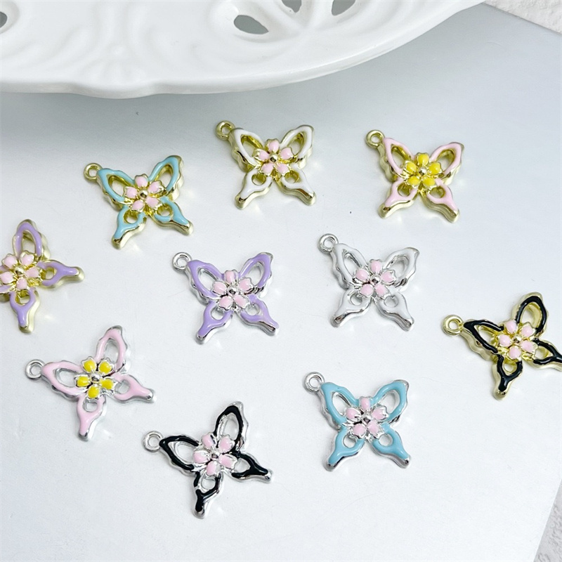 Men Accessories Locket - 卸売 50 ピース/ロットドロップオイル動物漫画蝶の形合金フローティングロケットチャーム diy ジュエリー衣服アクセサリー