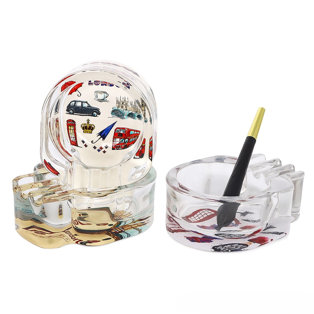Men'S Accessories London - 頭蓋骨型高強度ガラス灰皿クリエイティブルンドンビットコインスタイル灰皿ライター喫煙男性ギフトホームアクセサリー