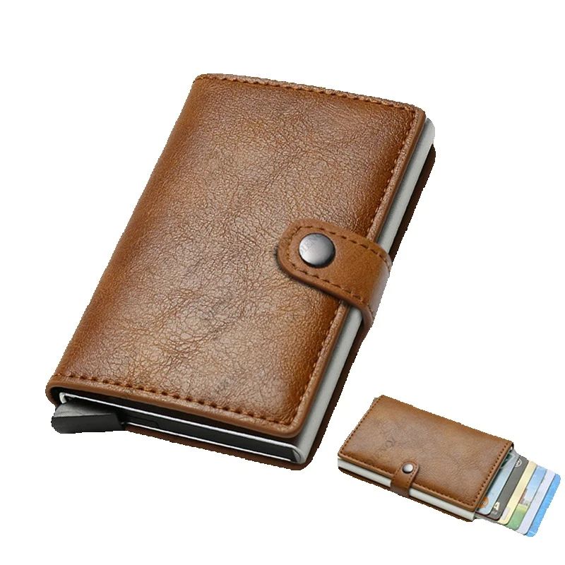 Card Case Minimalist - カーボンファイバー製クレジットカードホルダー財布 メンズ RFID スマートメタル 薄型 スリム