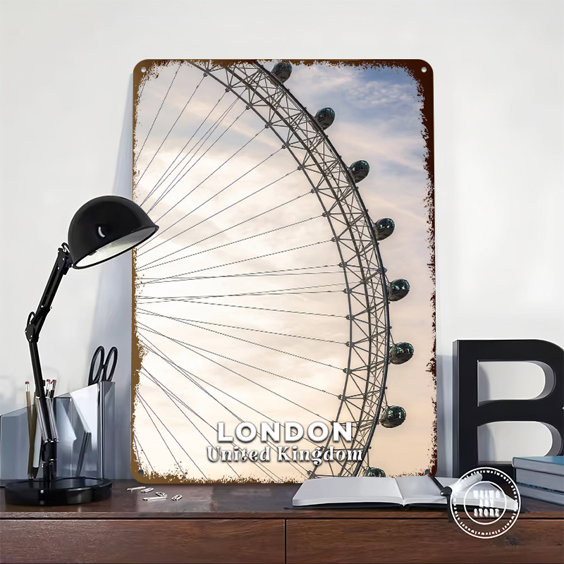 ロンドンアイイギリス印刷ポスターカスタマイズされたレトロな壁 - Men'S Accessories London のレビューと価格