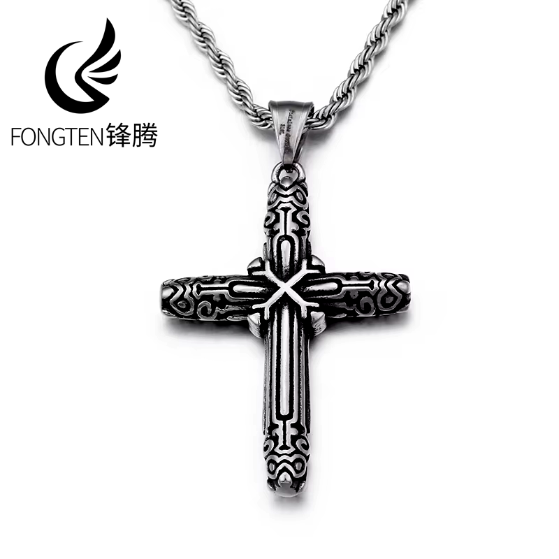 Fongen-男性用のレトロなステンレス鋼のペンダントネック - Men Accessories Bd のレビューと価格