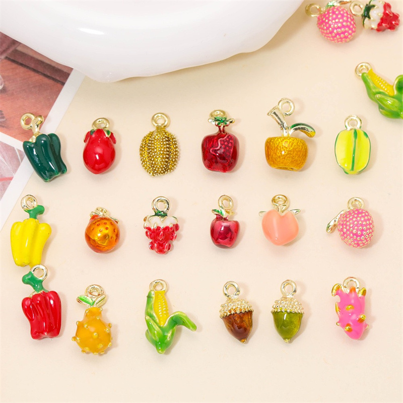 送料無料 54 ピース/ロットカラードロップオイル効果果物野 - Men Accessories Locket のレビューと価格