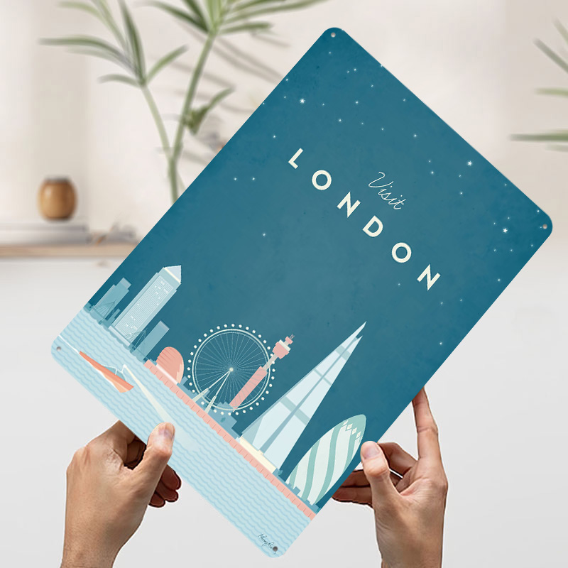 ロンドンメタルポスターカスタムウォールアートレトロヴィンテー - Men'S Accessories London のレビューと価格
