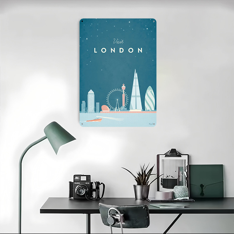ロンドンメタルポスターカスタムウォールアートレトロヴィンテー - Men'S Accessories London のレビューと価格