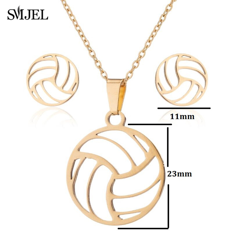 女性のためのステンレス鋼のネックレスとイヤリングのセット,ボ - Men'S Volleyball Accessories のレビューと価格