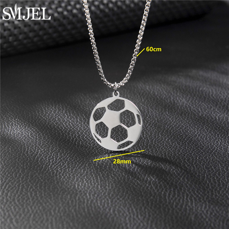 クラシックステンレス鋼サッカーネックレス男性ファッションボー - Men'S Volleyball Accessories のレビューと価格
