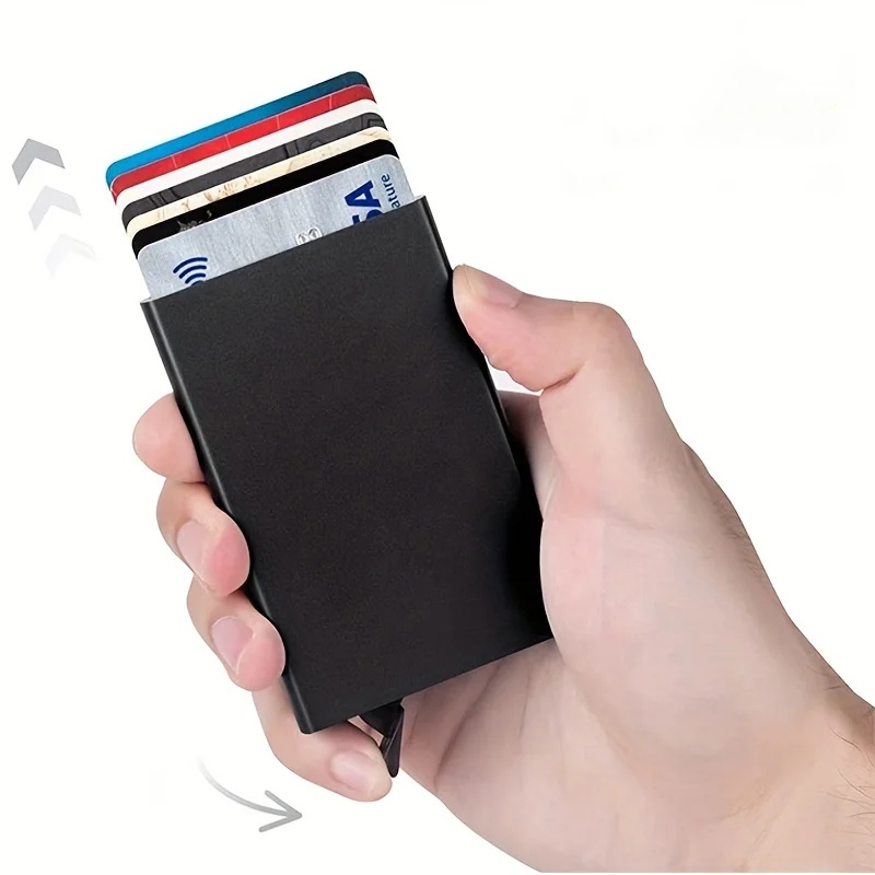 スマート財布カードホルダー金属薄型スリム男性女性財布ポップア - Card Case Minimalist のレビューと価格