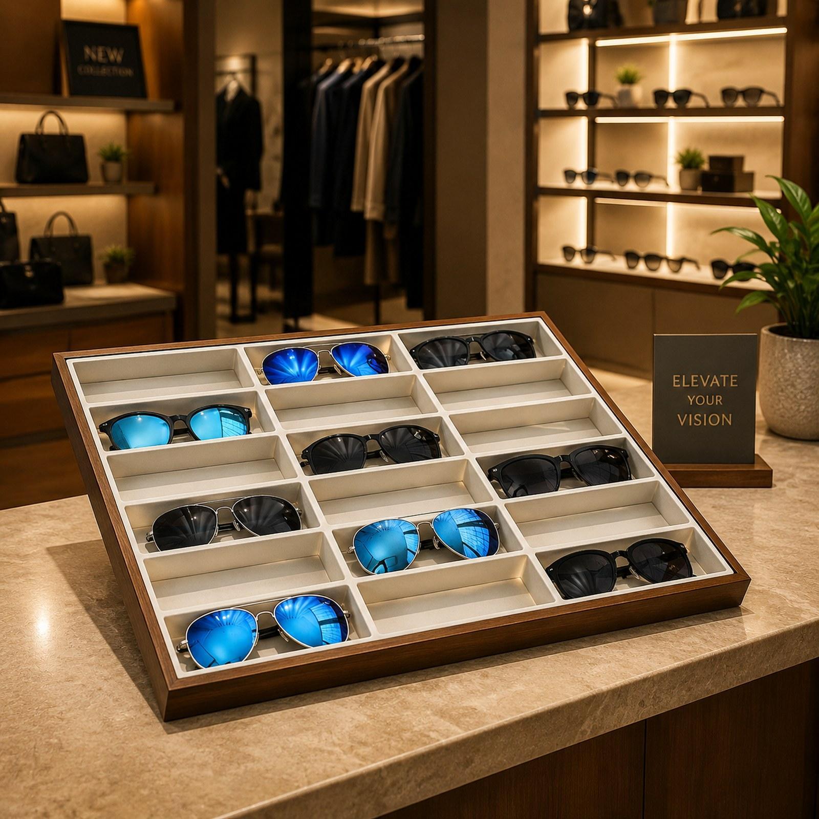 メガネディスプレイトレイ眼鏡収納ボックス軽量多機能サングラス - Men Accessories Store のレビューと価格