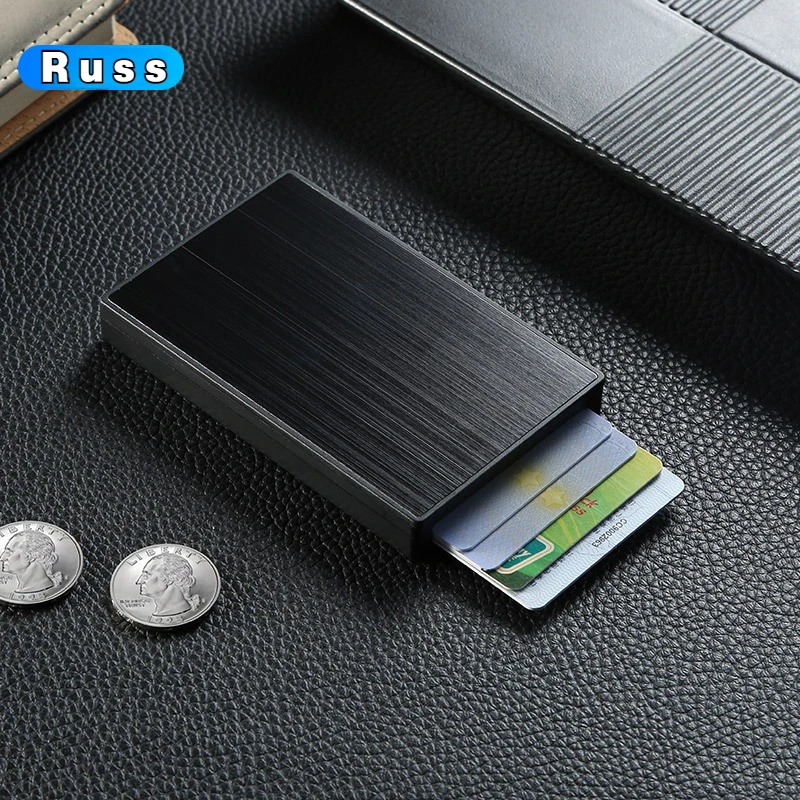 男性用クレジットカードホルダー,コインボックス,自動的にポッ - Card Case Minimalist のレビューと価格