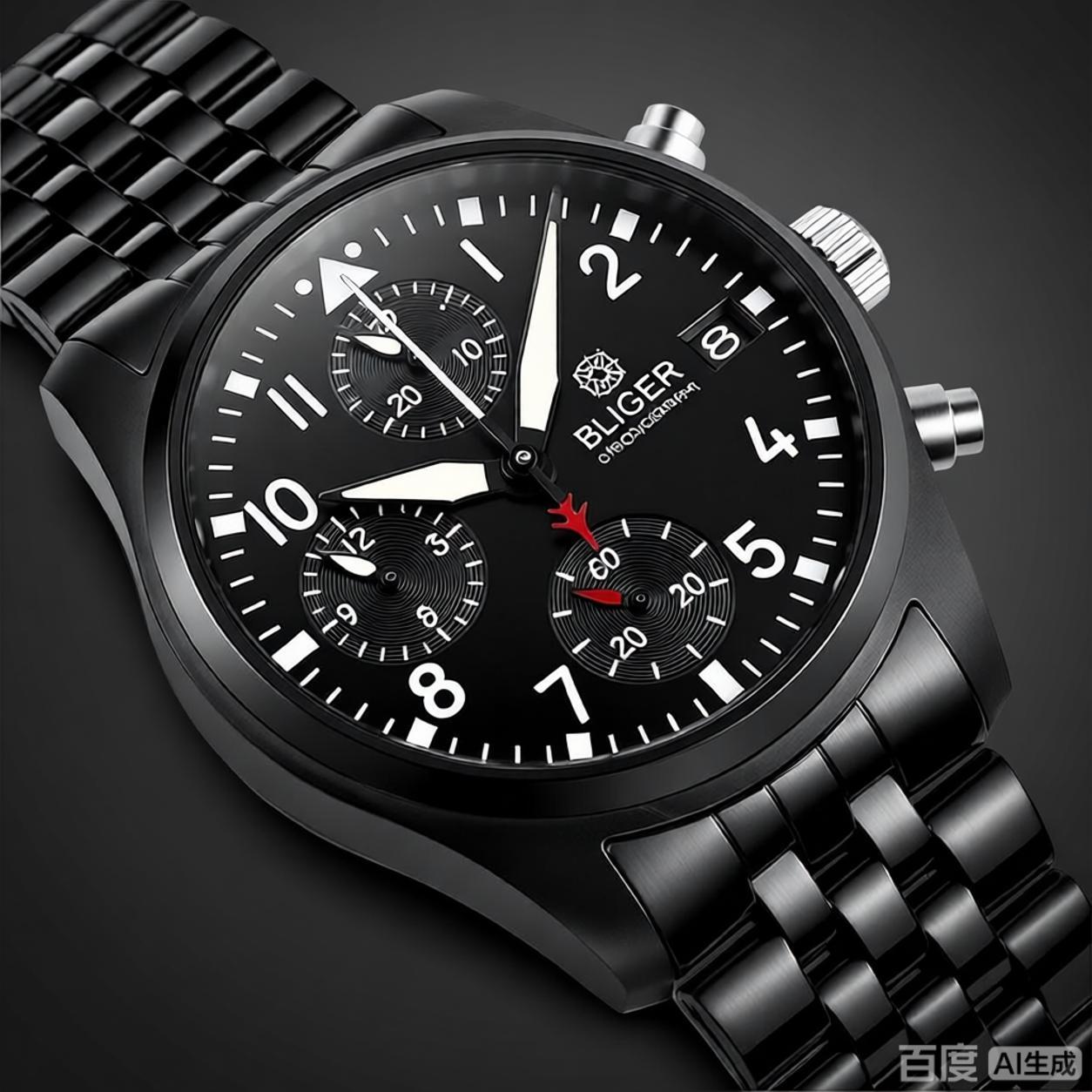 BLIGER フルブラック ブラッシュド 38 ミリメートル - Men Accessories Jewellery のレビューと価格