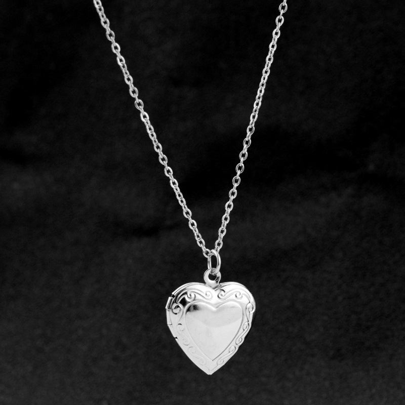 男性と女性のための愛の心のロケットペンダントネックレス,ステ - Men Accessories Locket のレビューと価格