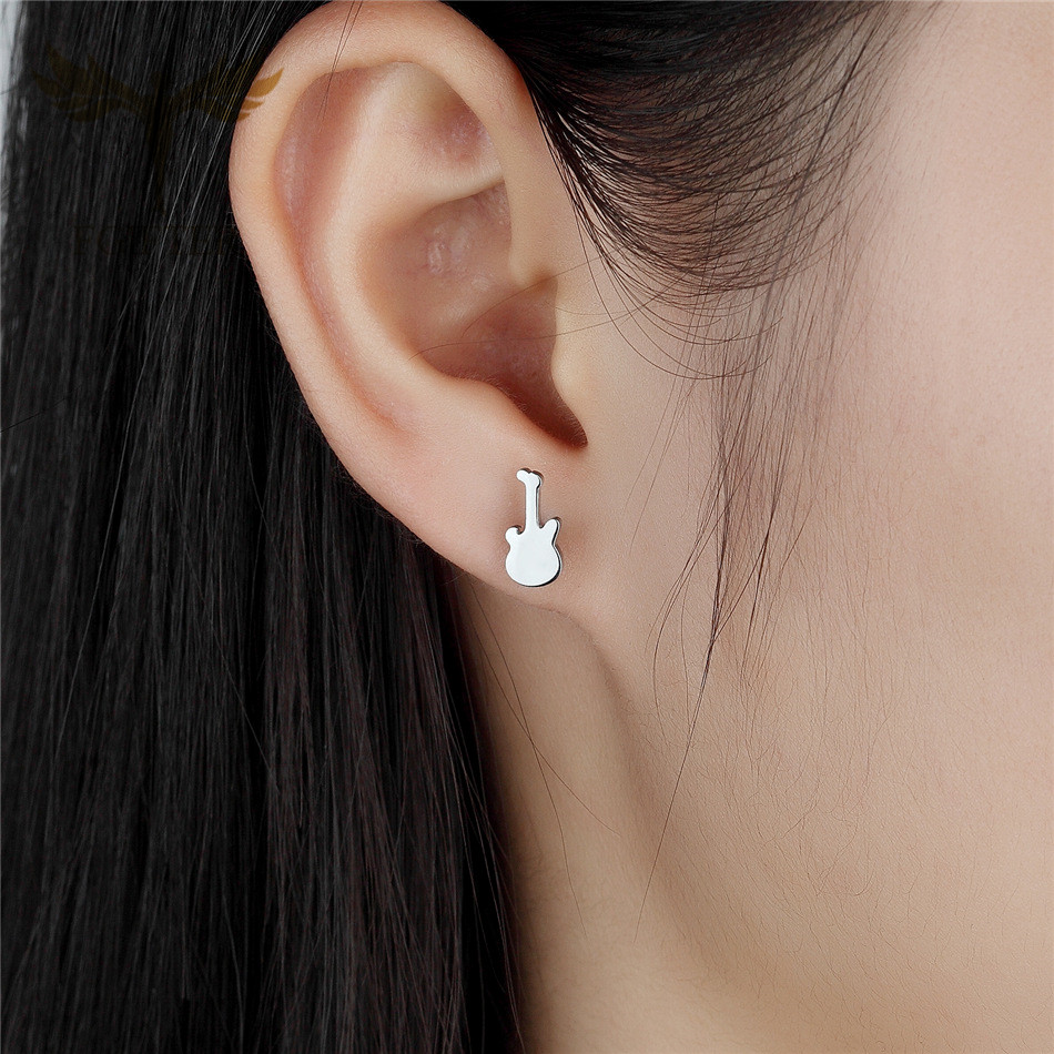 12 ペア音楽ギターイヤリング男性女性用ステンレス鋼アクセサ - Men Accessories Store のレビューと価格
